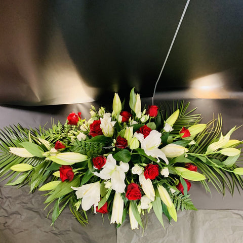 Rose rose and Lily  Double Ended Coffin Spray