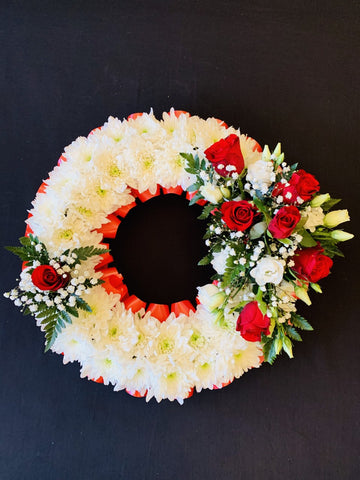 Red Rose Wreath Tribute