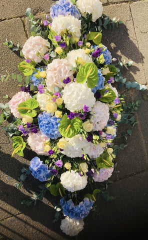 Elegant Hydrangea Double Ended Coffin Spray